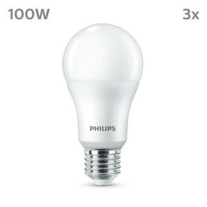 Philips LED izzó E27 13W 1521lm 2700K matt 3db kép