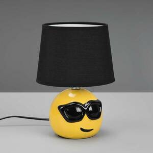 Coolio asztali lámpa smiley, fekete szövet ernyő kép