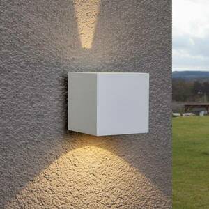 Fehér LED kültéri fali lámpa Jarno, kocka alakú kép