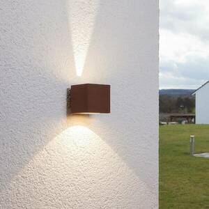Rozsdabarna LED kültéri fali lámpa Jarno, kocka kép