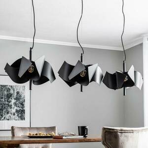 Lucande Imron függő lámpa, három izzós, fekete kép