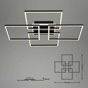 Frame S LED mennyezeti lámpa, 72, 4x72, 4 cm, fekete színű kép
