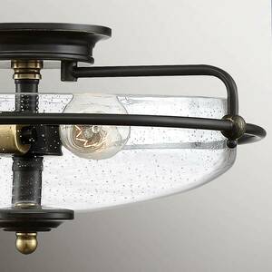 Mennyezeti lámpa Griffin, bronz/átlátszó, 3 izzós kép