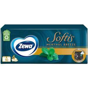 Zewa Softis 4 rétegű Papír zsebkendő - Menthol Breeze 10x9db kép