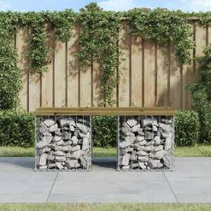 Impregnált fenyőfa gabion kerti pad 103 x 44 x 42 cm kép