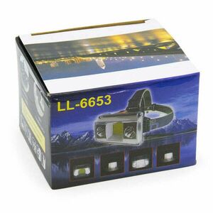 2 LED + 16 COB LED fejlámpa integrált akkumulátorral, szivargyújt... kép