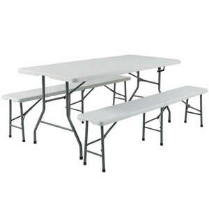 BipiLine Összecsukható Kerti Asztal Szett - Kültéri Asztal, hordo... kép