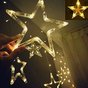 Karácsonyi LED fényfüzér - csillagok / 5 méter, meleg fehér, USB-s kép