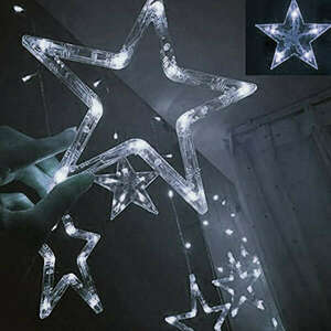 Karácsonyi LED fényfüzér - csillagok / 5 méter, hideg fehér, USB-s kép