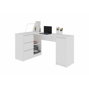 KORDA B20 íróasztal, 155x77x85/48, 5, fehér, balos kép