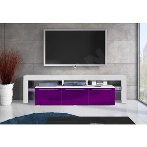 RTV BACON 150 Plus TV asztal, fehér/magasfényű lila kép