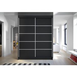 LAMINO IV ruhásszekrény, 150x200x58, fekete kép