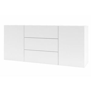 AVANA 2D3S fiókos szekrény, 140x63x35, fehér/wotan tölgy kép