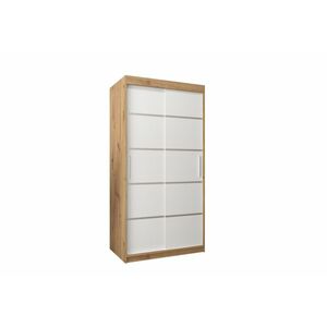 VETORA 1 100 tolóajtós szekrény, 100x200x62, tölgy artisan/fehér kép