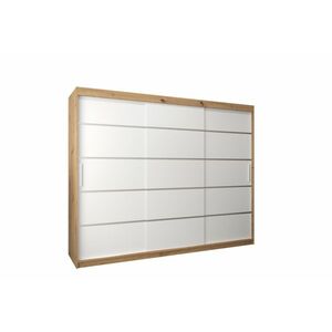 VETORA 1 250 tolóajtós szekrény, 250x200x62, tölgy artisan/fehér kép