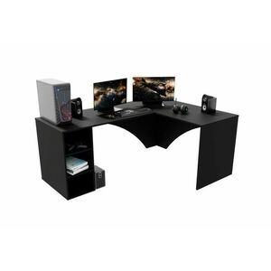 CARAMBOL sarok számítógépasztal, 185x74x135, fekete, jobb kép