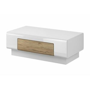 SALAMANKA WM Dohányzóasztal (99), 110x39x60, fehér/fehér fényes/tölgy San Remo kép