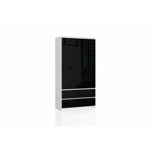 ARIVA S90 szekrény, 90x180x51, fehér/fekete magasfényű kép
