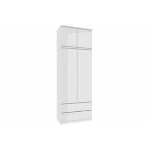 ARIVA S90 szekrény, 90x235x51, fehér/fehér magasfényű + kiegészítés kép