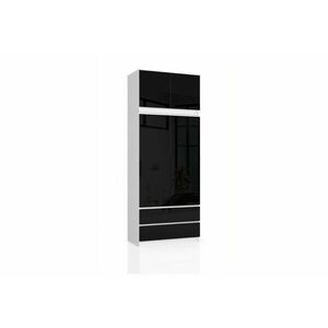ARIVA S90 szekrény, 90x235x51, fehér/fekete magasfényű + kiegészítés kép