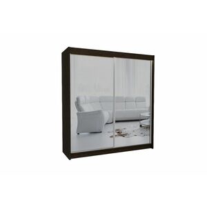 ROBERTA tolóajtós ruhásszekrény tükörrel + Halk zárorendszer, wenge, 200x216x61 kép