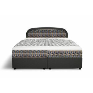 BARIKO kárpitozott ágy + topper, 160x200, rainbow 27/plecionka kép