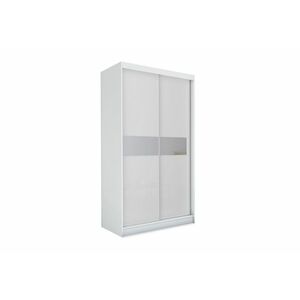 ALEXA tolóajtós ruhásszekrény tükörrel, fehér, 150x216x61 kép