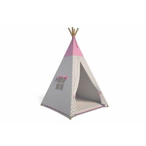 TEEPEE sátor gyermek, 105x140x105, rózsaszín/hullámok kép