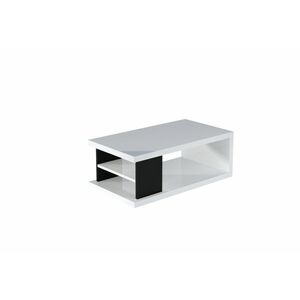 KELLY dohányzóasztal, 110x60x41, fehér/fekete matt kép