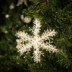 Hópehely karácsonyfadísz - csillogó - 15 cm kép