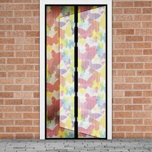 Szúnyogháló függöny ajtóra -mágneses- 100 x 210 cm - színes pillangós kép