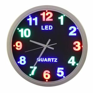 Világító LED quartz fali óra kép