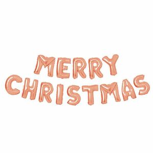 3D Karácsonyi "Merry Christmas" lufi - rozéarany kép