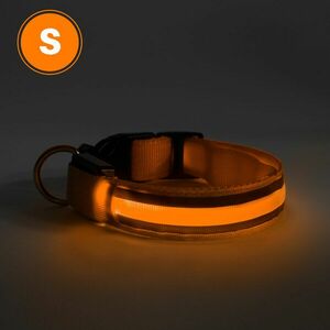 LED-es nyakörv - akkumulátoros - S méret - narancs kép