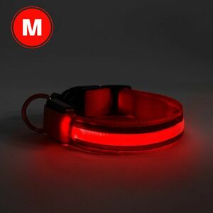 LED-es nyakörv - akkumulátoros - M méret - piros kép