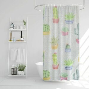 Zuhanyfüggöny - kaktusz mintás - 180 x 180 cm kép