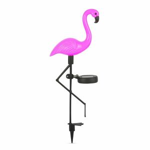 LED-es szolár flamingó - leszúrható - műanyag - 52 x 19 x 6 cm kép