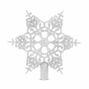 Karácsonyfa csúcsdísz - hópehely alakú - 20 x 20 cm - ezüst kép