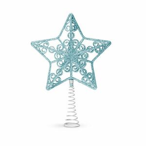 Karácsonyfa csúcsdísz - csillag alakú - 20 x 15 cm - világoskék kép