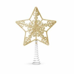 Karácsonyfa csúcsdísz - csillag alakú - 20 x 15 cm - arany kép