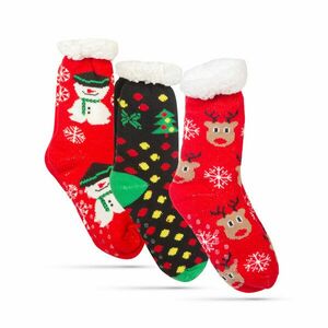 Karácsonyi zokni - csúszásmentes, felnőtt méret - 3 féle minta kép
