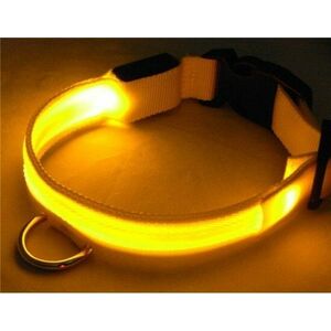 LED kutya nyakörv világító kutyanyakörv Citrom sárga M kép