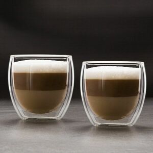 Duplafalú cappuccino üveg csésze - 250 ml - 2 db / doboz kép
