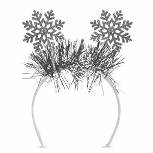 Karácsonyi hajráf - ezüst - hópehely - 20 cm kép