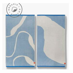 Fehér-kék bio pamut törölköző szett 2 db-os 50x90 cm Nova Arte – Mette Ditmer Denmark kép