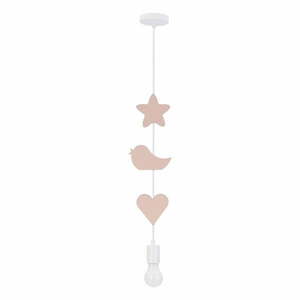 Fehér-rózsaszín gyerek lámpa fém búrával Single – Candellux Lighting kép