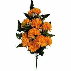 Krizantém dekor művirág, narancssárga, magasság 60 cm kép