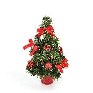 Lisa díszített karácsonyfa piros, 30 cm kép