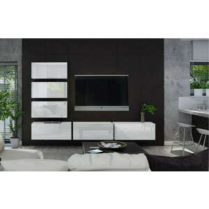 Salas 04 Magasfényű 6 modul Nappali fali bútorszett Fehér kép