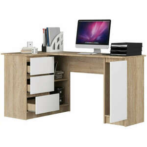 Sarok íróasztal - Akord Furniture - 155 cm - sonoma tölgy / fehér... kép